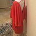 Krisa Women's Size M Layered Drape Mini Dress Coral Red Cocktail Party Flowy New