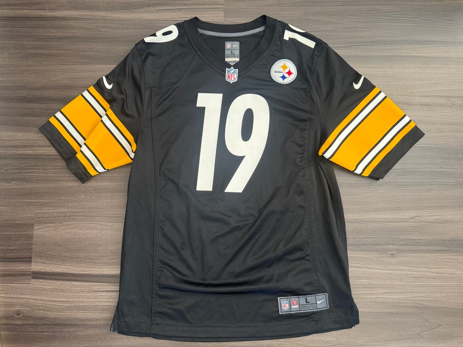 Nike On Field Pittsburgh Steelers JuJu Smith-Schuster #19 Black Jersey Men’s L