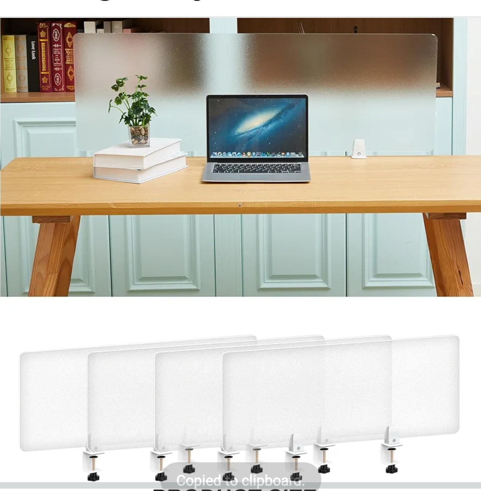 Tatuo 4 Pcs Acrylic Desk Privacy Panel 47.2''l x 15.8w'' Noise and Visual Distra