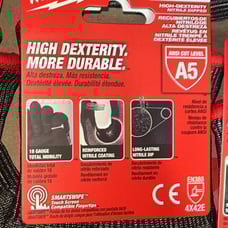 10x XX-Large High Dexterity Cut 5 Resistant Nitrile Outdoor and Work gloves
