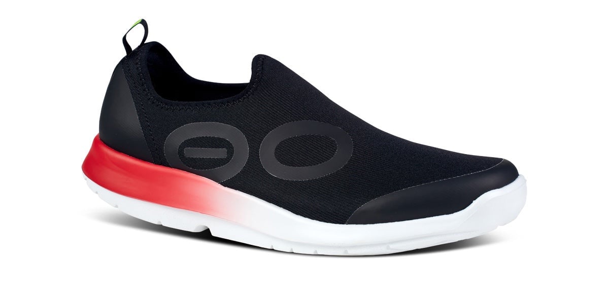 OOFOS MENS OOmg Sport Low Sneakers Shoes Size 9 Fire Fade Black Slip On Recovery