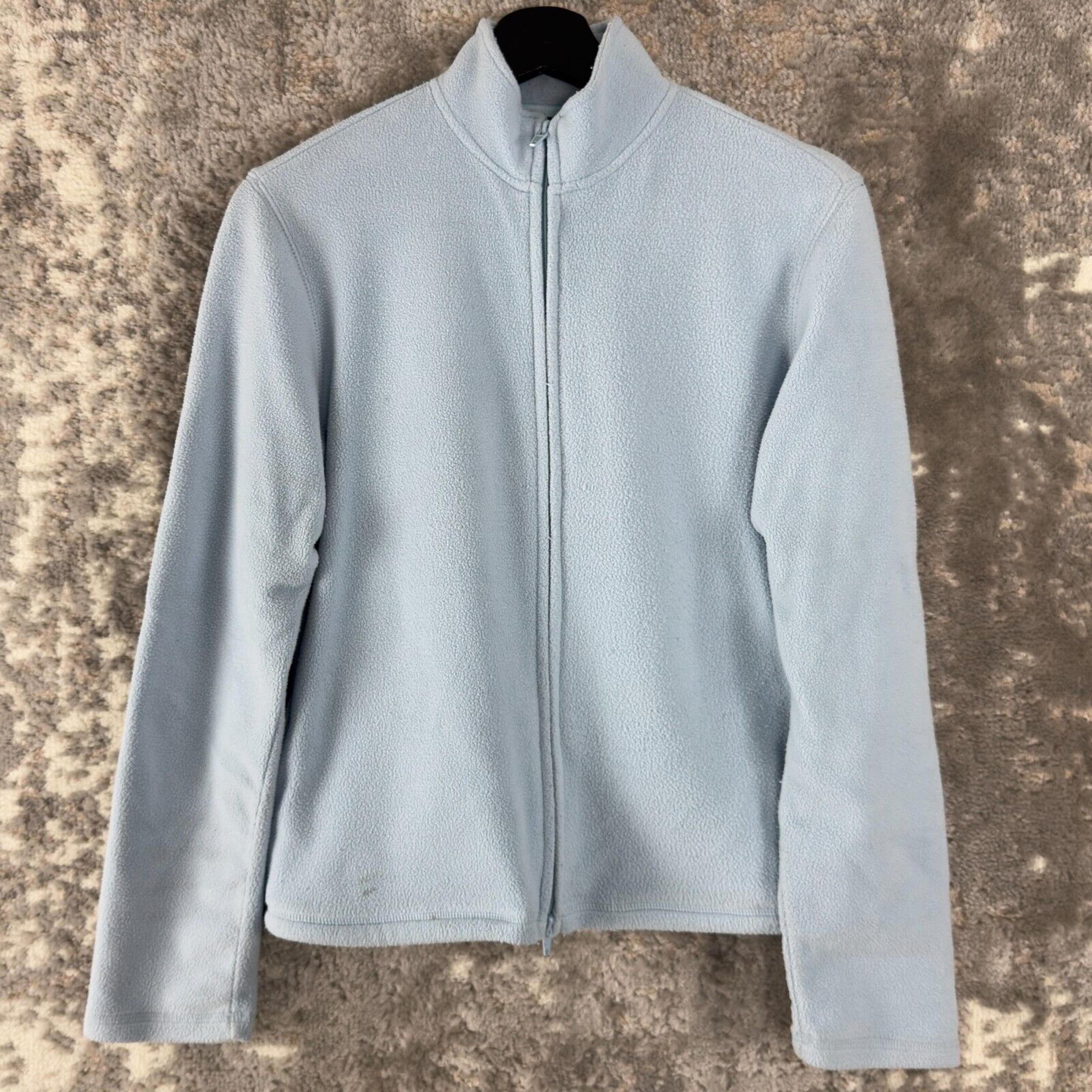 Express Size M Mock Neck Full Zip Sweater Jacket Blue Long Sleeve Stretch Pocket