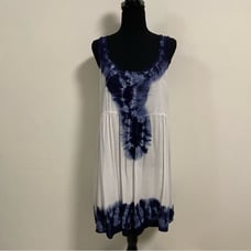 Roxy Double Dip Blue and Ivory Tie-Dye Dress Size XL