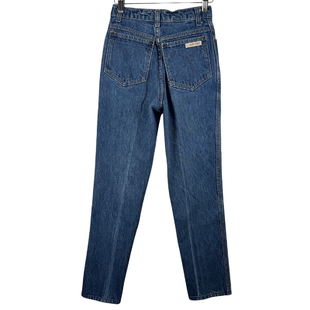 Vtg Calvin Klein Mom Jeans High Waist Made in USA Denim Size 4 80s Ribcage Prep