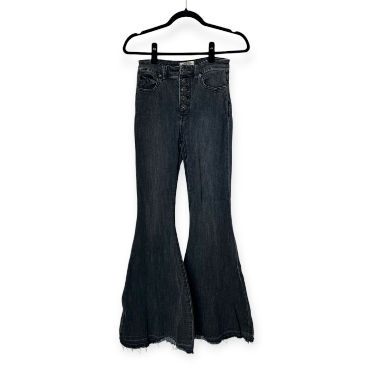 We The Free Free People Bell Bottom Jeans Black Gray Size 27