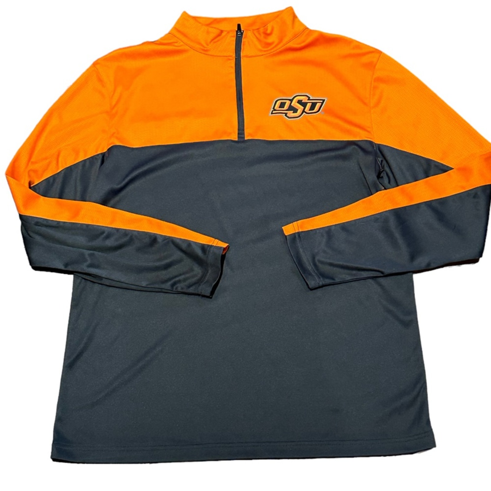 OSU Oklahoma State University Mens Size Medium Quarter Zip Logo Pullover Shirt