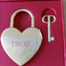 Authentic Christian Dior Gold Heart Lock Charm Pendant with Key and Original Box