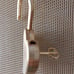 Authentic Christian Dior Gold Heart Lock Charm Pendant with Key and Original Box