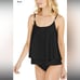 Michael Michael Kors Iconic Double Layer Tankini Top Black Medium