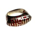 Vintage GREEK KEY RING Sterling Silver Red Resin Size 8 3/4