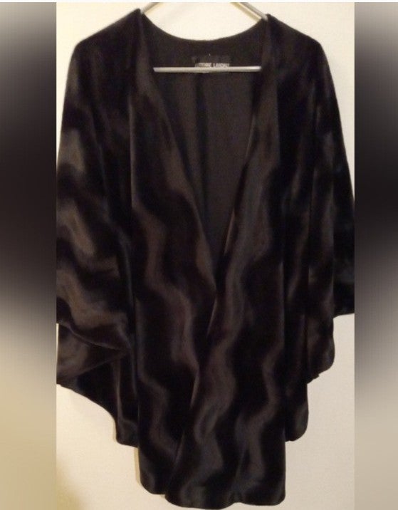Adrienne landau-black velour swirl Shawl-(0S)