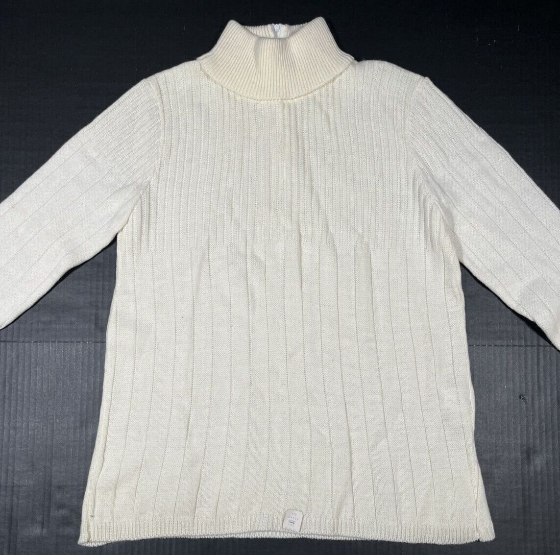 Vintage 60s Saks Fifth Avenue Ivory Maternity Sweater Mock Neck S NWT Union Made