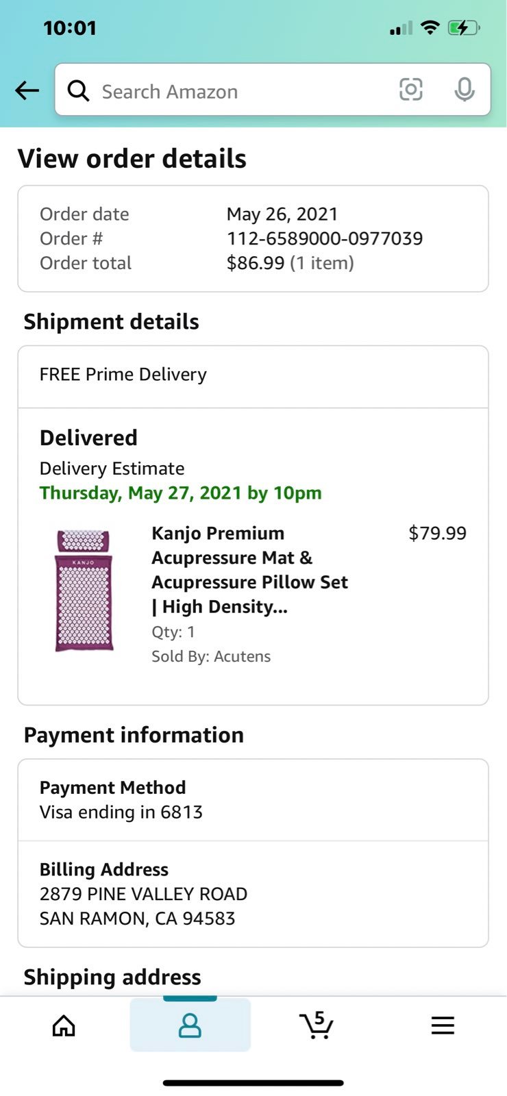 Kanjo acupressure pain relief mat and pillow
