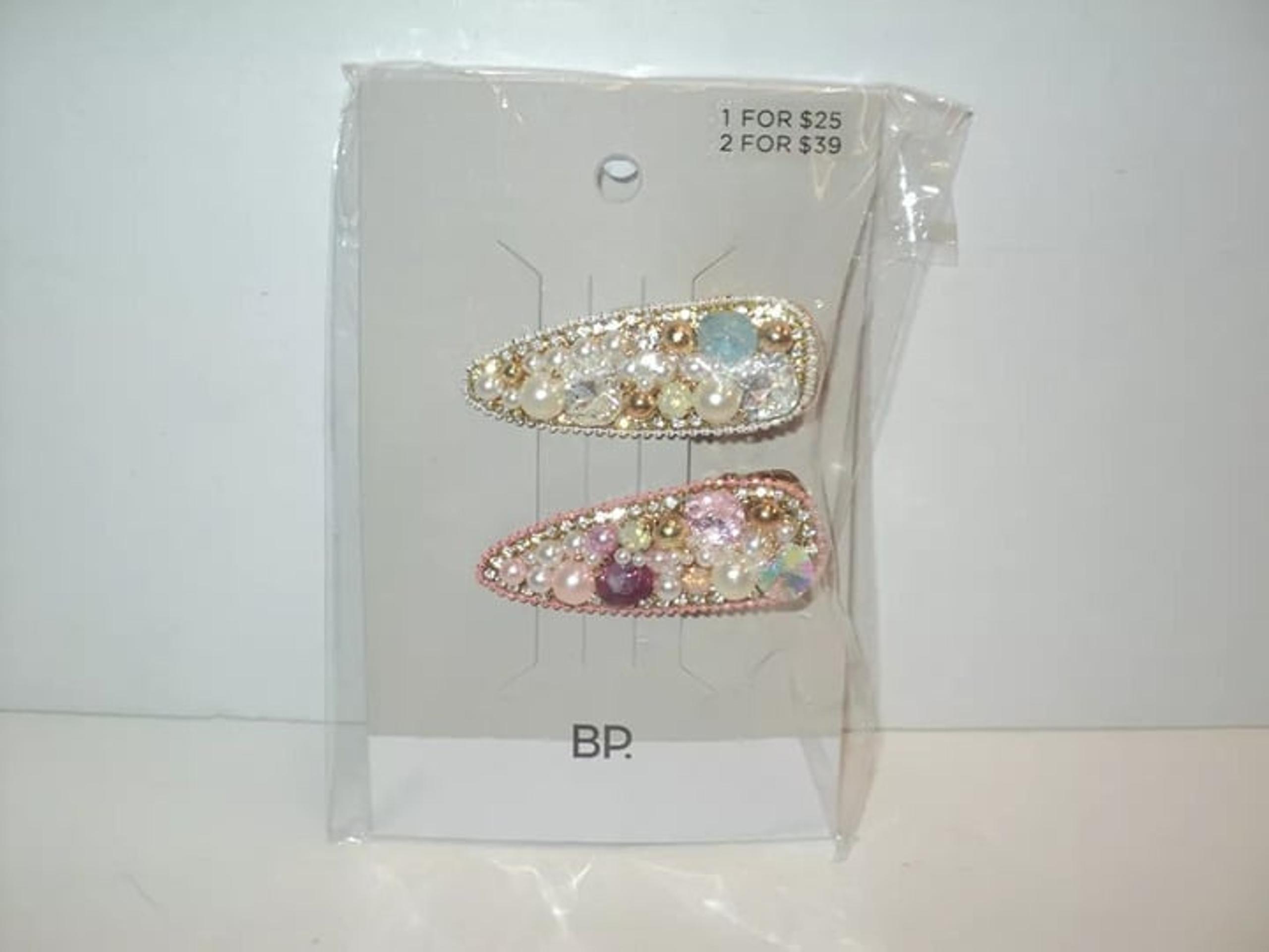 Barrette Set Rhinestones Faux Pearls Multi Pink, White, Gold Nordstrom BP NEW