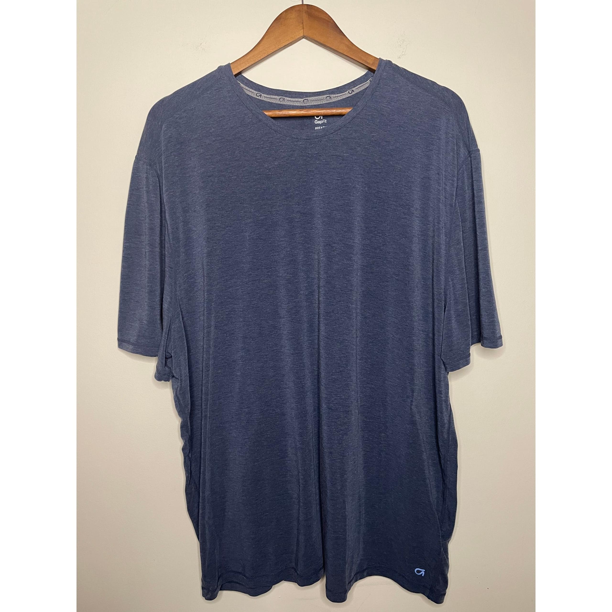Gap Fit Breathe Blue Heather Short Sleeve T-Shirt Mens Top