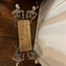 MARTHA STEWART 4 Metal Skeletons Holding Wood Tray Candle Holder Halloween Goth