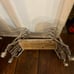 MARTHA STEWART 4 Metal Skeletons Holding Wood Tray Candle Holder Halloween Goth