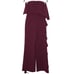 ALEXIS Kendall Ruffle Wide Leg Jumpsuit Strapless Full Length in Plum Women's XS