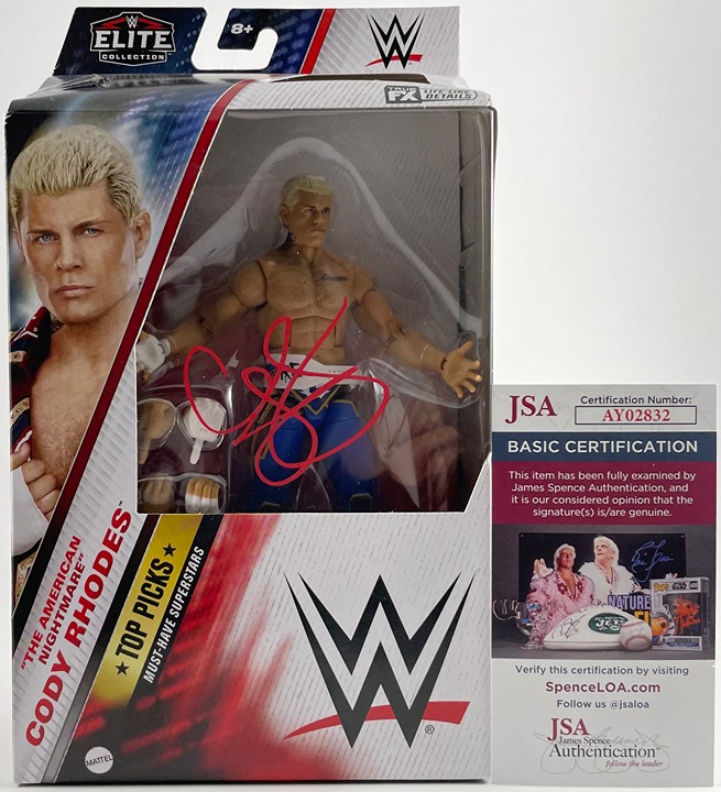 WWE American Nightmare Cody Rhodes Signed Mattel Elite Picks Figure A JSA COA