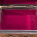 Carved Trinket Box-dark wood w/red felt