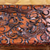 Carved Trinket Box-dark wood w/red felt
