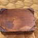 Carved Trinket Box-dark wood w/red felt