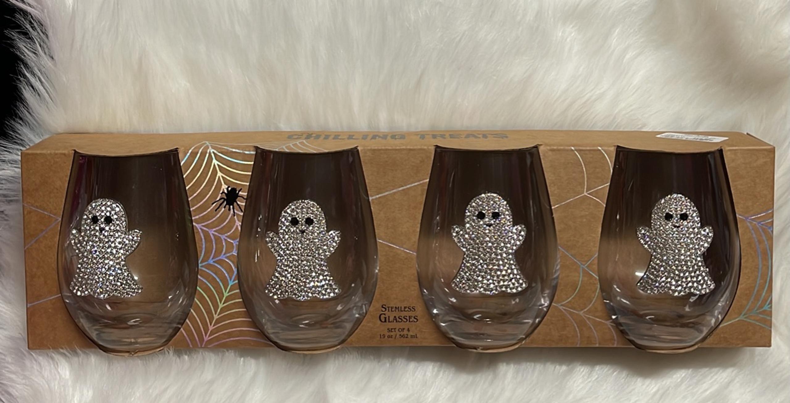 Bedazzled Ghost Stemless Glasses Set Of 4