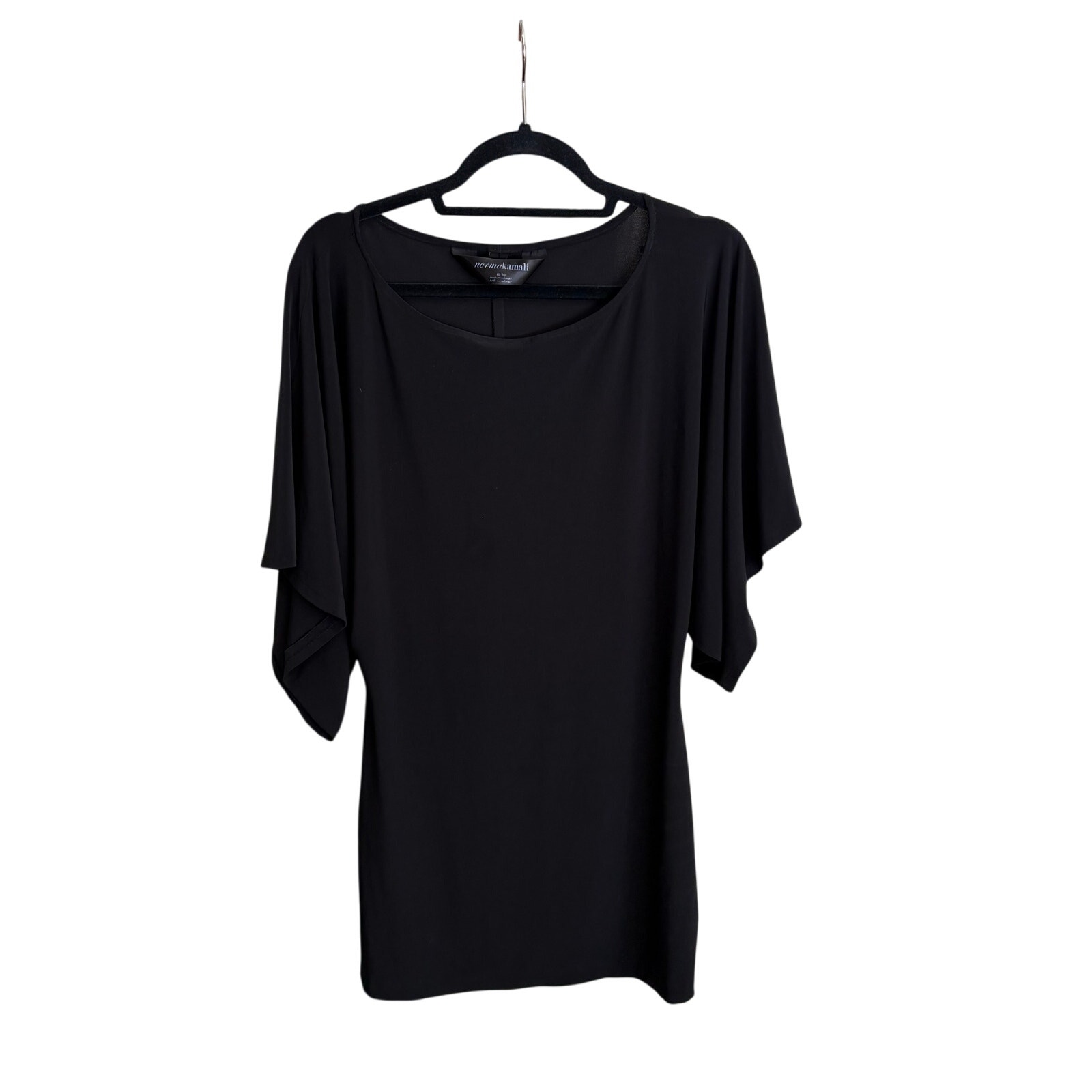 Norma Kamali Black Kimono Sleeve Mini Dress Size Medium