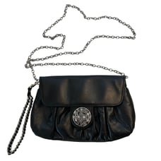 Brighton Convertible Crossbody Wristlet Black Leather Bag Flap Closure