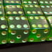 Old green apple translucent bakelite (15) dice lot 080623fBIZII
