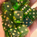 Old green apple translucent bakelite (15) dice lot 080623fBIZII