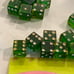 Old green apple translucent bakelite (15) dice lot 080623fBIZII
