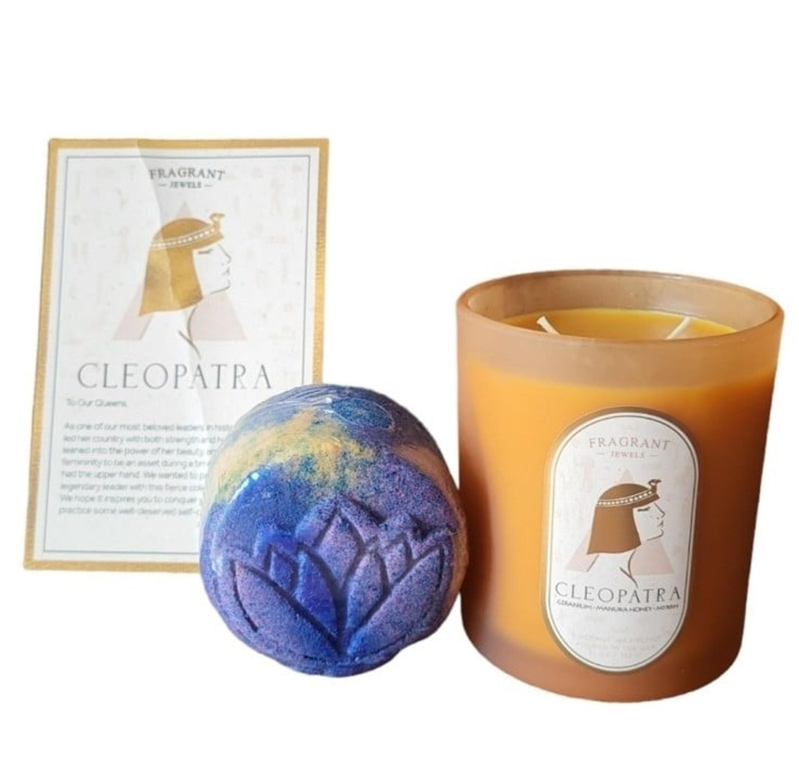 FRAGRANT JEWELS Cleopatra Candle and Bath Bomb Set NIB