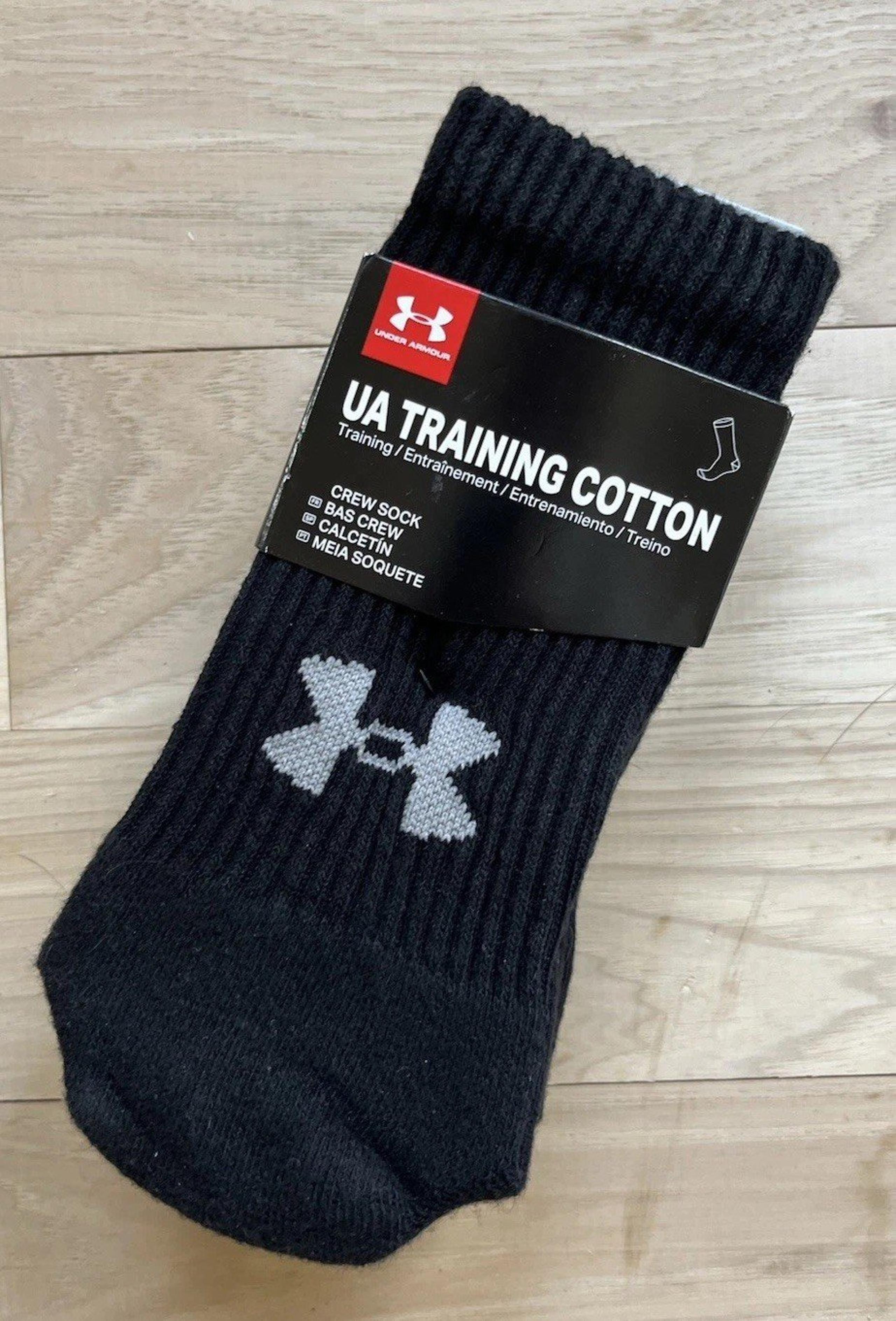 Under Armour 3-Pairs UA Training Cotton Cushioned Crew Socks Men 4-8 Women 6-9