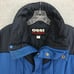 Ossi Skiwear Ski Jacket Men's Large Blue Black Full Zip Snaps Nylon Lining Skier
