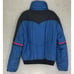 Ossi Skiwear Ski Jacket Men's Large Blue Black Full Zip Snaps Nylon Lining Skier