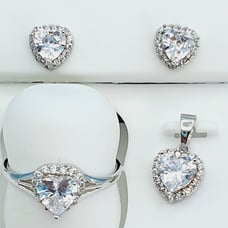925 Sterling Silver Cubic Zircon Jewelry Set, UU1P7A7063