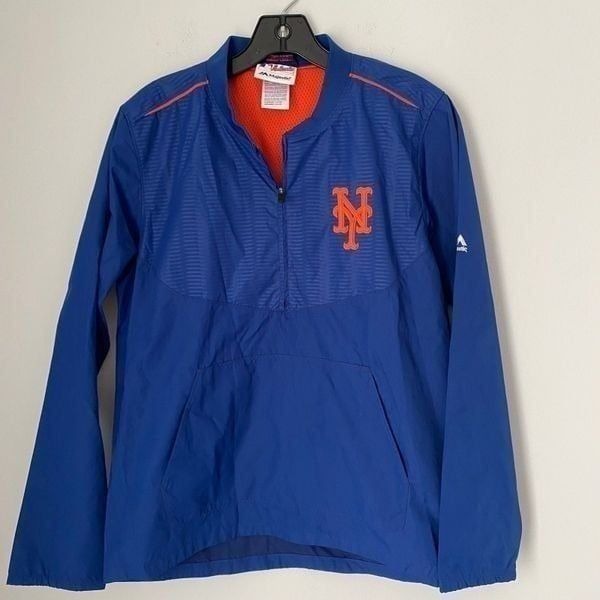 Authentic Majestic New York Mets Pullover Windbreaker