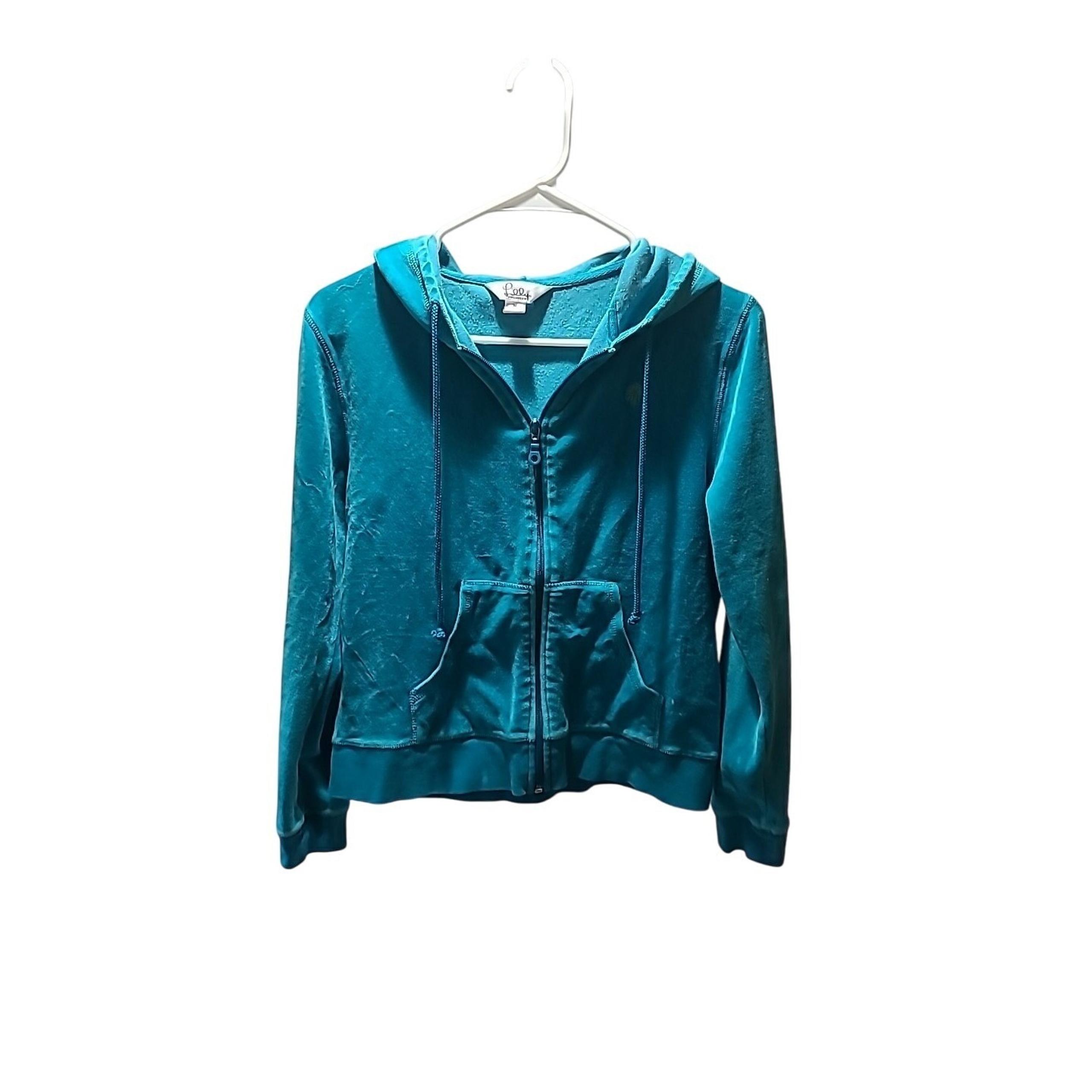 Vintage Lilly Pulitzer Hooded Women's Sweatshirt M Teal