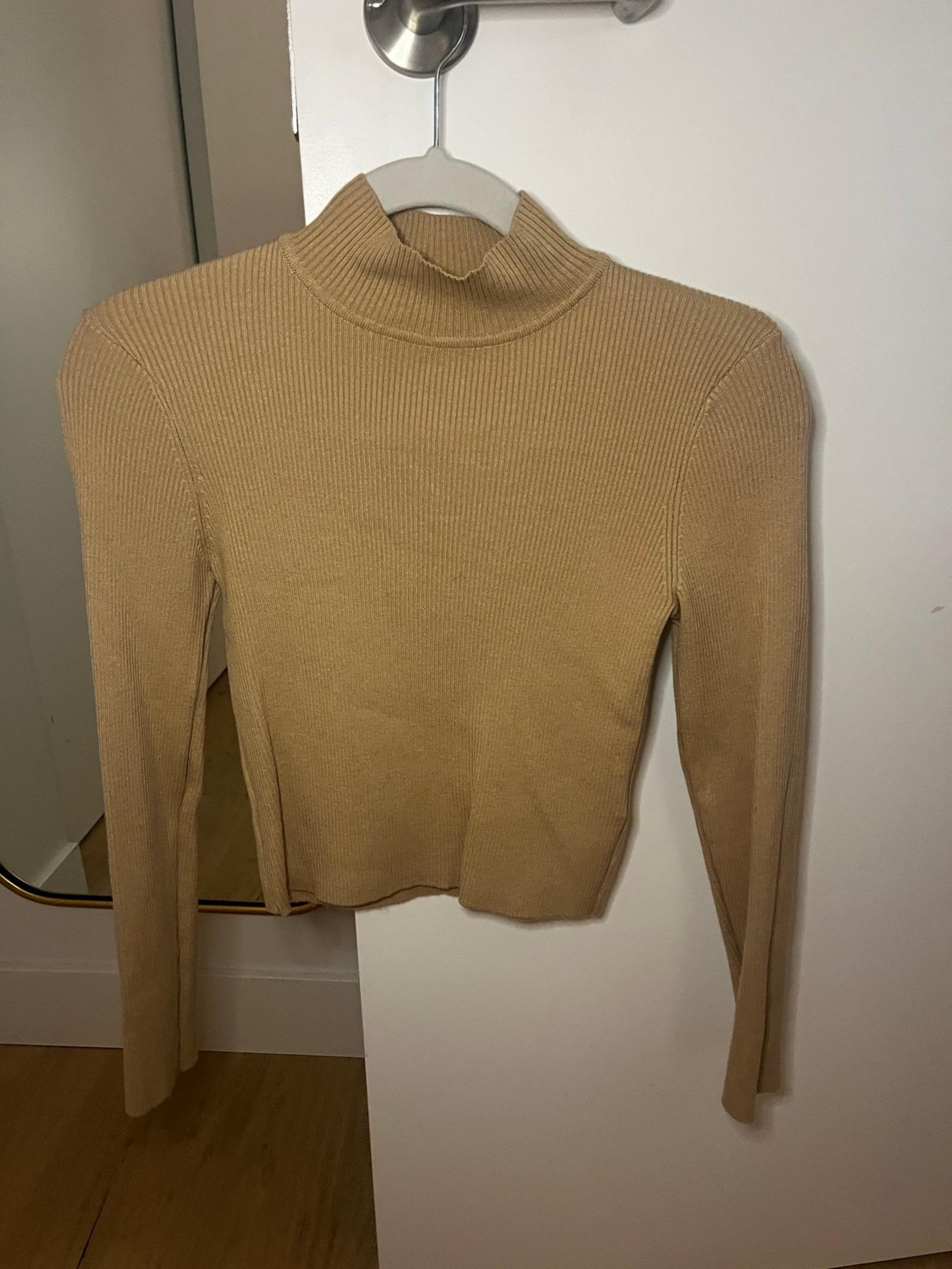 Ribbed mock neck knit top H&M