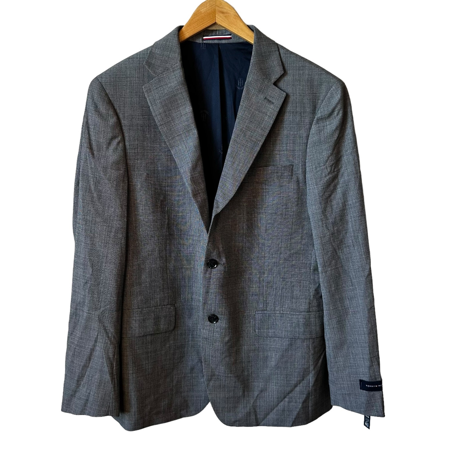 NEW Tommy Hilfiger Men's Wool Blend Blazer Sport Jacket Houndstooth Size 40R