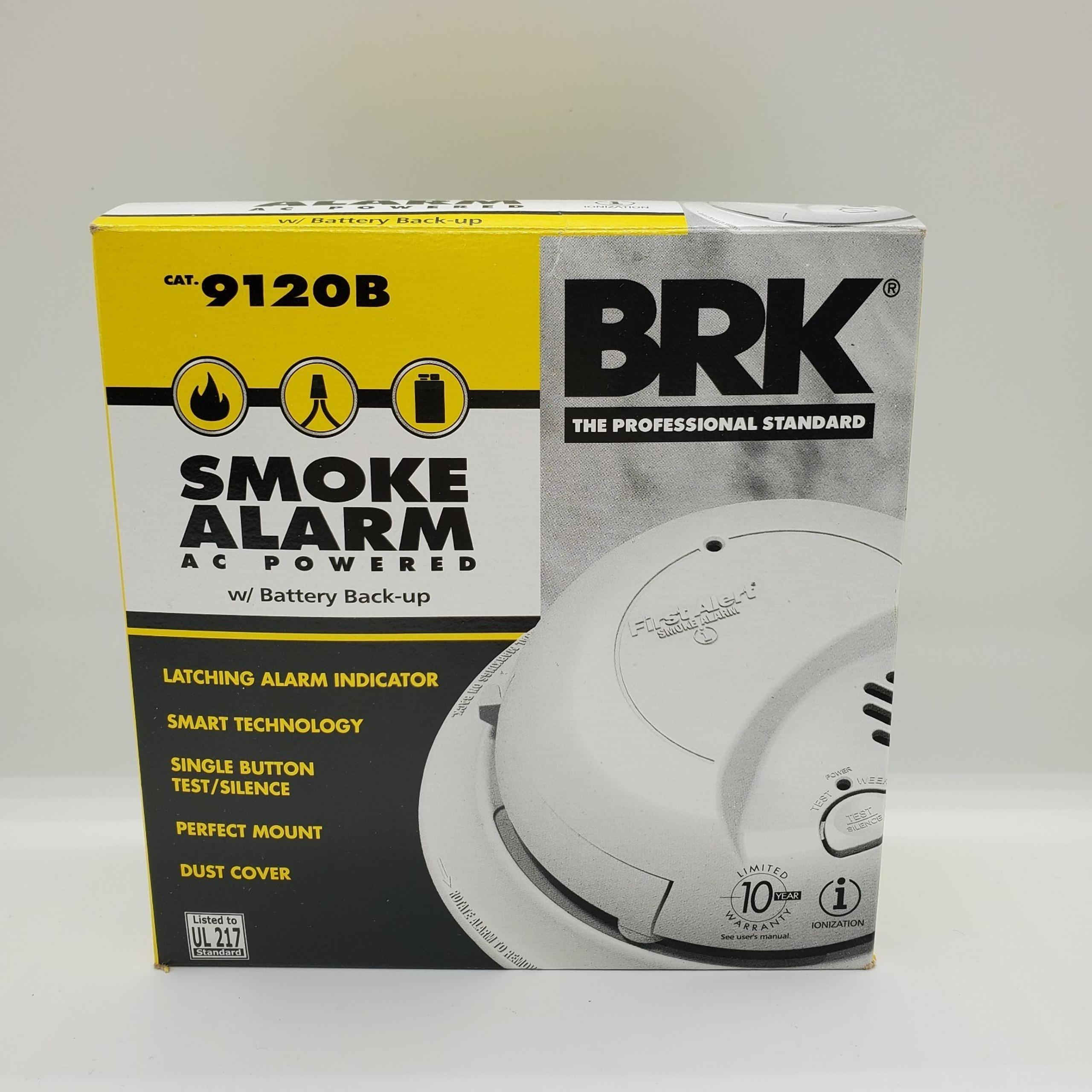 BRK Smoke Alarm Detector 9120B AC Powered with Battery Backup Easy Installation
