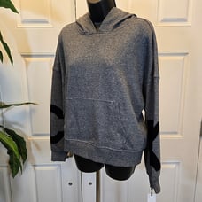 CALVIN KLEIN PERFORMANCE GREY OVERSIZED CROPPED HOODIE SIZE SMALL