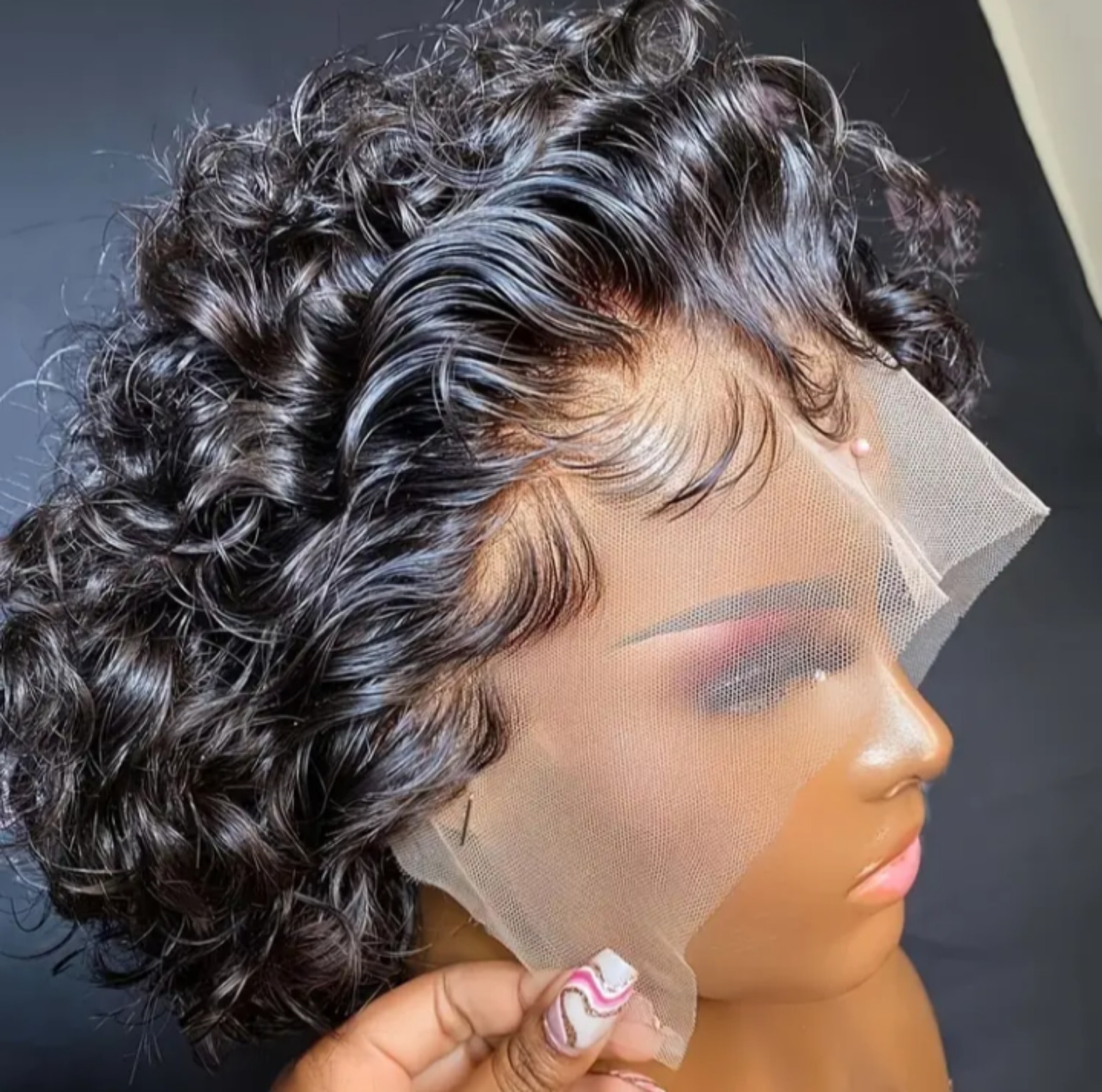 6 Inch Short Curly Pixie Cut