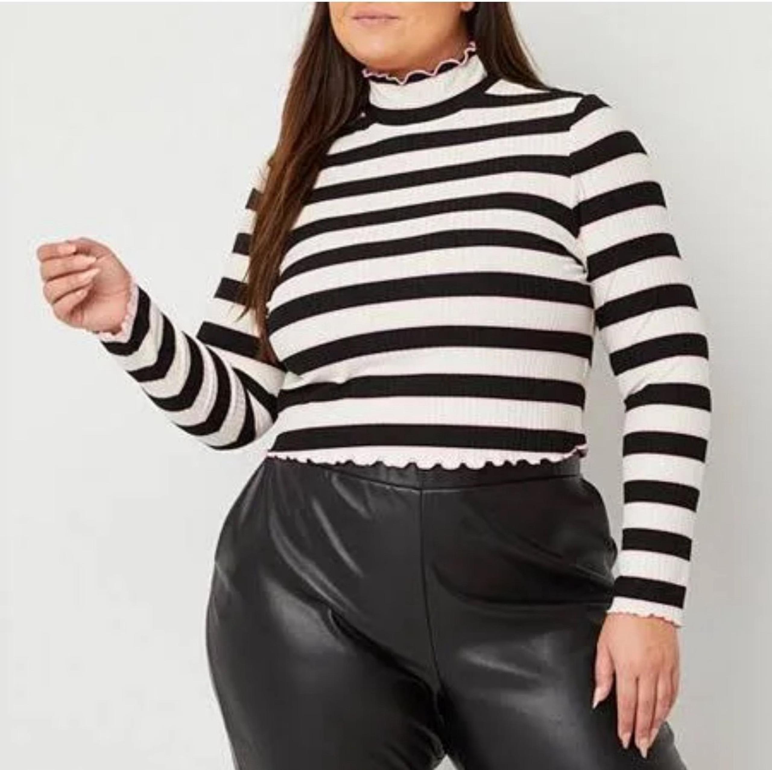NWT Juicy By Juicy Couture Womens Mock Neck Long Sleeve Crop Top Size 1X
