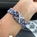 Gorgeous adjustable amethyst oval crystal bracelet with Swarovski elements