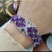 Gorgeous adjustable amethyst oval crystal bracelet with Swarovski elements