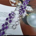 Gorgeous adjustable amethyst oval crystal bracelet with Swarovski elements