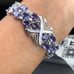 Gorgeous adjustable amethyst oval crystal bracelet with Swarovski elements