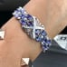 Gorgeous adjustable amethyst oval crystal bracelet with Swarovski elements